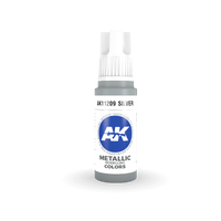AK Interactive Silver Metallic Acrylic Paint 17ml 3rd Generation