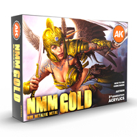 AK Interactive Non Metallic Metal: Gold Acrylic Paint Set 3rd Generation [AK11606]