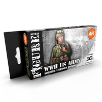 AK Interactive Figure Series: WWII US Uniforms Acrylic Paint Set 3rd Generation
