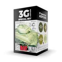 AK Interactive AFV Series: Modulation US Olive Drab Acrylic Paint Set 3rd Generation [AK11643]
