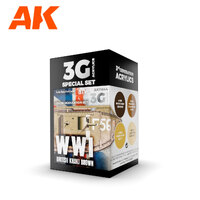 AK Interactive AFV Series: Modulation WWI British Colors Acrylic Paint Set 3rd Generation [AK11644]