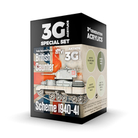 AK Interactive AFV Series: British Caunter Scheme 1940-1941 Acrylic Paint Set 3rd Generation [AK11676]