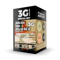 AK Interactive AFV Series: British Army Colors Africa, Late 1942-43 Acrylic Paint Set 3rd Generation [AK11678]
