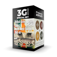 AK Interactive AFV Series: British Army Colors Europe 1941-44 Acrylic Paint Set 3rd Generation [AK11680]