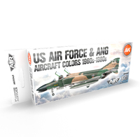 AK Interactive Air Series: US Air Force & ANG Aircraft 1960s-1980s Acrylic Paint Set 3rd Generation [AK11747]