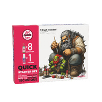AK Interactive Quick Gen: Starter Set (8 Colours + 1 Medium + 1 Brush)