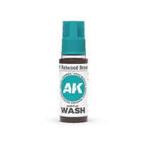 AK Interactive Acrylic Wash: Rotwood Brown Wash 18ml