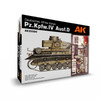 AK Interactive Pz.Kpfw.IV Ausf.D Afrika Korps + 5 Figures German Tank Crew Plastic Model Kit