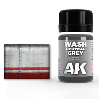 AK Interactive Weathering: Neutral Grey For White/Black Wash 35ml Enamel Paint [AK677]