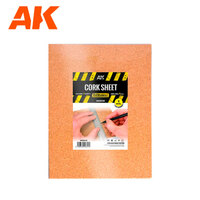 AK Interactive Cork Sheets - Fine Grained 200 X 300 X 1mm (2 Sheets) [AK8046]