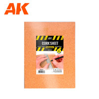 AK Interactive Cork Sheets - Fine Grained 200 X 300 X 2mm (2 Sheets) [AK8047]