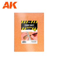 AK Interactive Cork Sheets - Fine Grained 200 X 300 X 3mm (2 Sheets) [AK8048]