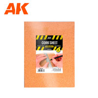 AK Interactive Cork Sheets - Fine Grained 200 X 290 X 6mm (1 Sheets) [AK8052]