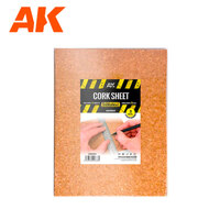 AK Interactive Cork Sheets - Coarse Grained - 200 X 300 X 3mm (2 Sheets) [AK8054]