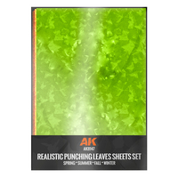 AK Interactive Punching Leaves Sheets Set (4 Units Of A4-Size Sheets) [AK8147]
