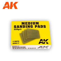 AK Interactive Medium Sanding Pads 220 grit. 4units [AK9017]