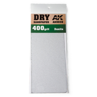 AK Interactive Dry Sandpaper 400 Grit. 3 units [AK9038]