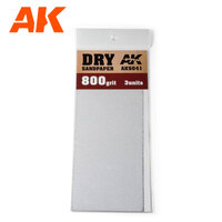 AK Interactive Dry Sandpaper 800 Grit. 3 units [AK9041]