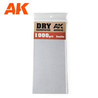 AK Interactive Dry Sandpaper 1000 Grit. 3 units [AK9042]