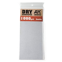 AK Interactive Dry Sandpaper 1000 Grit. 3 units [AK9042]