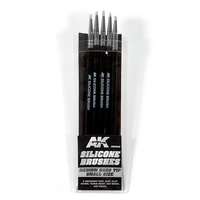AK Interactive Silicone Brushes Medium Hard Tip Small Size