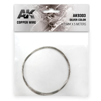 AK Interactive Copper Wire 0.25mm X 5 Meters Silver Color [AK9303]