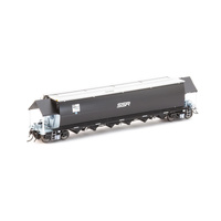 Auscision Models HO BGVF Grain Hopper, Black with SSR Logos and Grain Lids - 4 Car Pack