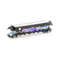 Auscision Models HO BGVF Grain Hopper, Black with SSR Logos, Grain Lids and Graffiti - Single Car