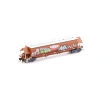 Auscision Models N Scale BGKF Grain Hopper SSR Faded SRA Red with DCA Bogies SSR Logo & Graffiti Single Wagon