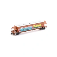 Auscision Models N Scale BGKF Grain Hopper SSR Faded SRA Red with XCS Bogies SSR Logo & Graffiti Single Wagon