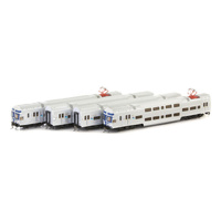 Auscision Models HO V Set 4 NSWPTC Blue Goose, Blue/Grey Nose with Blue L7 - 4 Car Locomotive Set