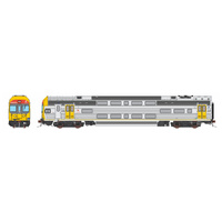 Auscision Models HO V Set TfNSW TrainLink, Red/Grey/Yellow Nose with TfNSW Logos & Yellow Doors - 4 Car Locomotive Set