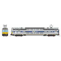 Auscision Models HO V Set CityRail CityDecker, Yellow/Grey Nose with Blue Side Stripe - 4 Car Locomotive Set