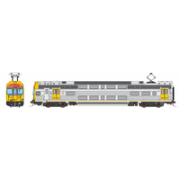 Auscision Models HO V Set TfNSW TrainLink Red/Grey/Yellow Nose with TfNSW Logos & Yellow Doors - 4 Car Locomotive Set DCC Sound