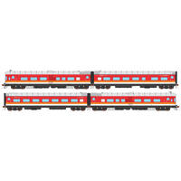 Auscision HO DEB Set Railcar, Candy - 4 Car Set (HPF951, TBR856, TC752, PF904)