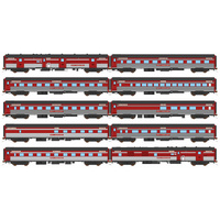 Auscision HO The Overland V&SAR Regal Red (1971-1978) 10 Car Set