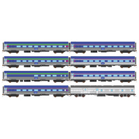 Auscision HO The Overland GSR Blue/Purple/Green with Emu Logo (2007-2017) 8 Car Set