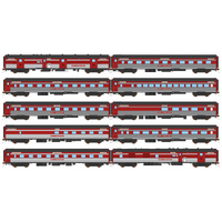 Auscision HO The Overland V&ANR Regal Red (1978-1989) 10 Car Set