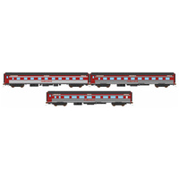 Auscision HO The Overland V&ANR Regal Red (1978-1989) 3 Car Add-On Set #1