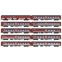 Auscision HO The Overland AN Regal Red (1989-1995) 10 Car Set