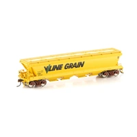 Auscision Models HO VHGF Grain Hopper V/Line Yellow with V/Line Grain Logo 4 Wagon Pack