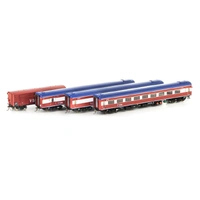 Auscision Models HO V/Line - Passenger MK2 Red/White/Blue with V/Line Logo 4 Car Set