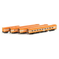 Auscision Models HO VR - VicRail Orange with Silver Stripes and Tea Cup Logo - 4 Car Set