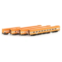 Auscision Models HO V/Line Orange with Silver Stripes and V/Line Logo 4 Car Set