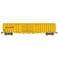 Auscision HO WBAX Louvered Van with Flat Roof, Yellow with Large WAGR Logo, 4 Car Pack