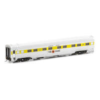 Auscision HO The Ghan MK2, Australian National Yellow Stripe with Rectangle “The Ghan” Plate, 1990-1998 - 3 Car Add-on-Set