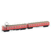 Auscision HO Tait VR Carriage Red, Spoked Wheels & Smoking Signs - 7 Car Set