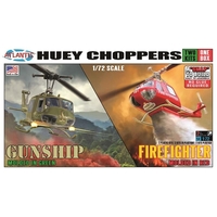 Atlantis 1/72 Snap Huey Helicopter 2 Pack Gunship/ Firefighter AMCM1026