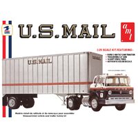AMT 1/25 Ford C600 US Mail Truck w/USPS Trailer Plastic Model Kit