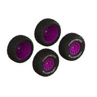 Arrma dBoots Fortress Tyre Set Glued on Purple Wheels